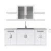NewAge Products Home Wet Bar 10 Piece Cabinet Set With Shelves, 36 In. Sink And Faucet - 24 Inch Home Bar Cabinets