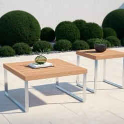 NewAge Products Monterey Teak Coffee Table And Side Table (Set Of 2)