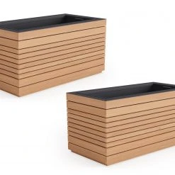 NewAge Products Rhodes Rectangular Planter (Set Of 2) Planter Boxes