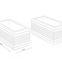 NewAge Products Rhodes Rectangular Planter (Set Of 2) Planter Boxes