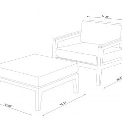 NewAge Products Lakeside Chat Chair With Ottoman Patio Furniture
