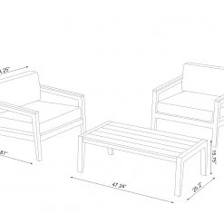 NewAge Products Patio Furniture Lakeside 3 Piece Set With Coffee Table 52 NewAge Products Patio Furniture Lakeside 3 Piece Set With Coffee Table
