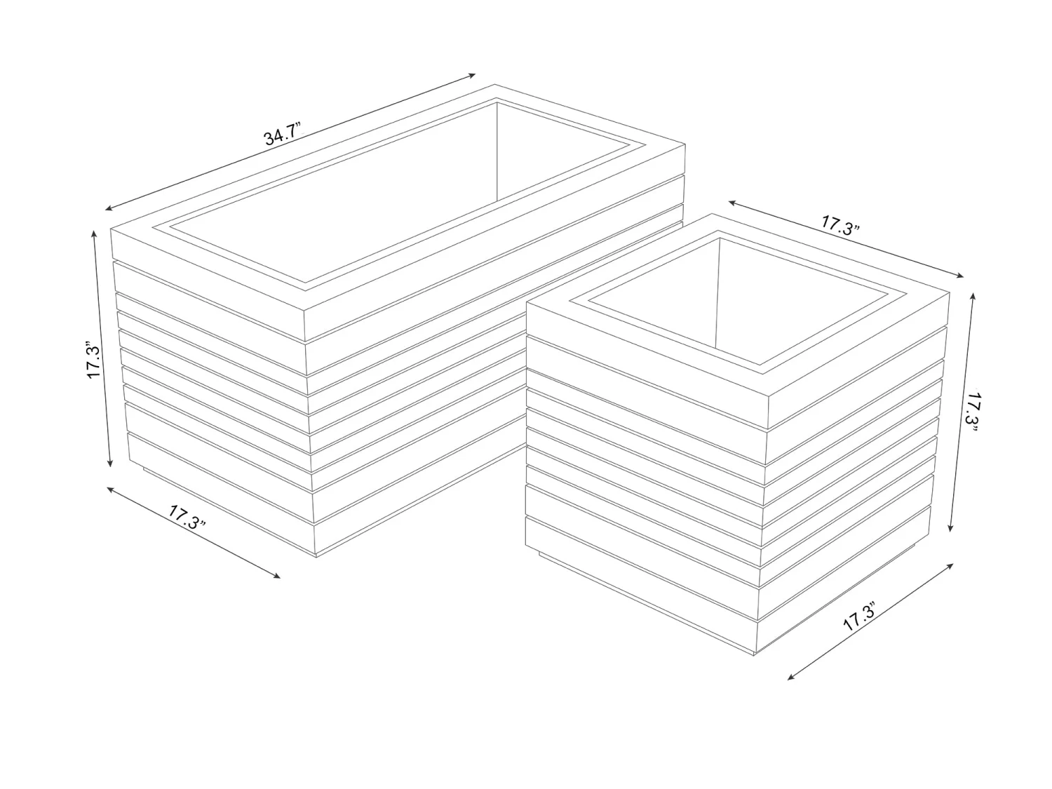 NewAge Products Rhodes Square Planter & Rectangular Planter (Set Of 2) 10 NewAge Products Rhodes Square Planter & Rectangular Planter (Set Of 2)