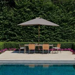 NewAge Products Umbrellas Rectangular Umbrella With Post And Steel Base