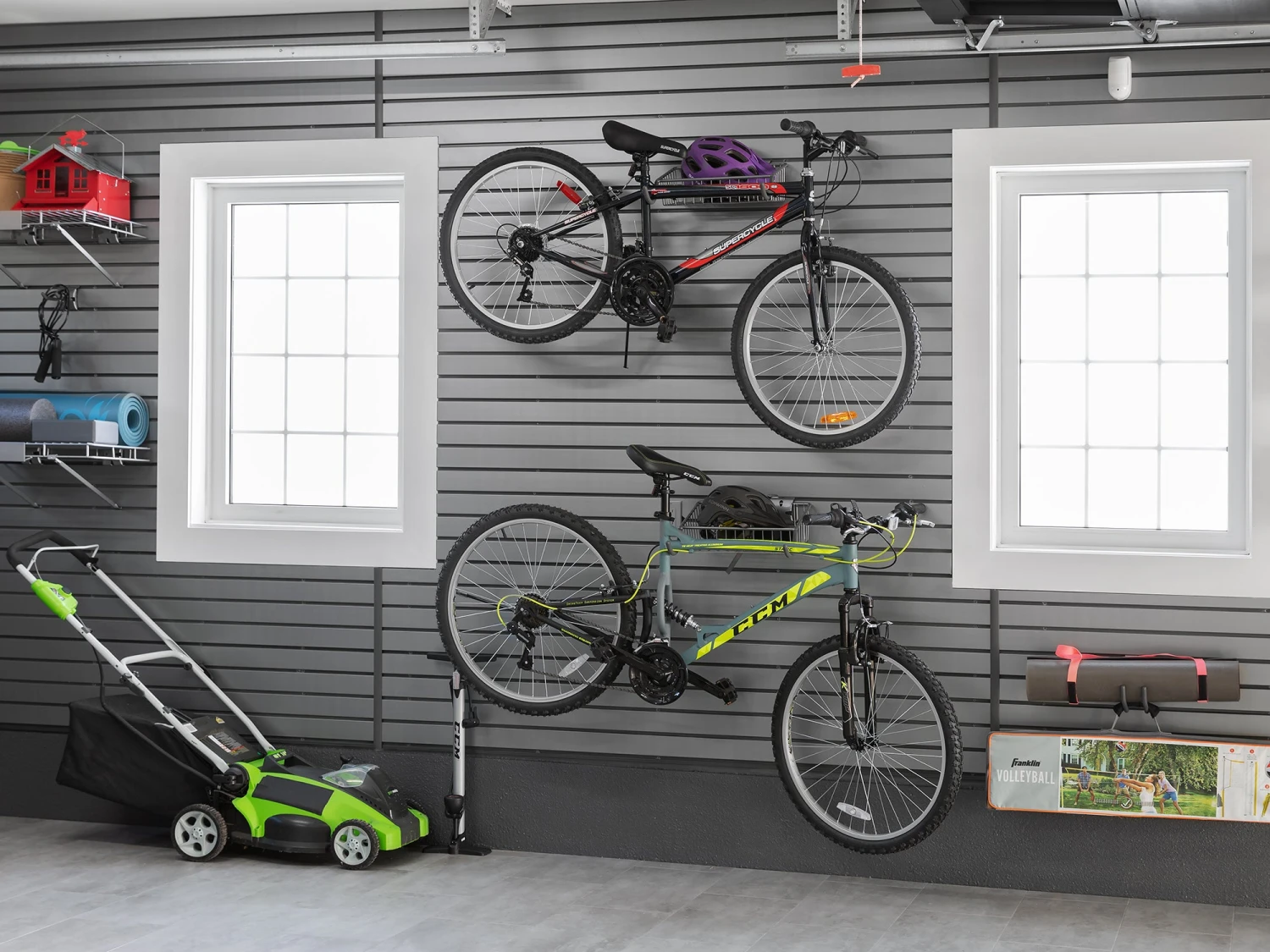 NewAge Products Shallow Basket With Bike Hook (Pack Of 1) Garage Storage 2 NewAge Products Shallow Basket With Bike Hook (Pack Of 1) Garage Storage