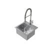 NewAge Products 19 In. Overmount Single Bowl Stainless Steel Sink With Coiled Pull Down Faucet Shop Kitchen Sets