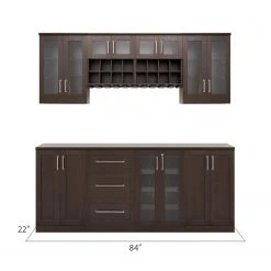 NewAge Products Home Bar 8 Piece Cabinet Set Home Bar Cabinets