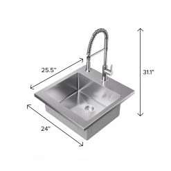 NewAge Products 24 In. Standard Sink With Coiled Pull Down Faucet Shop Kitchen Sets 25 NewAge Products 24 In. Standard Sink With Coiled Pull Down Faucet Shop Kitchen Sets