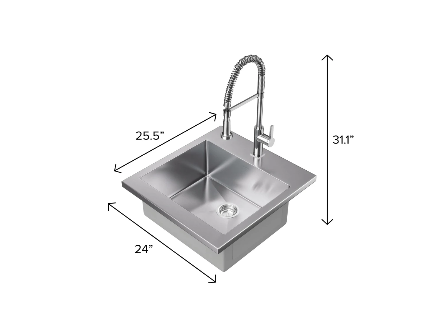 NewAge Products 24 In. Standard Sink With Coiled Pull Down Faucet Shop Kitchen Sets 10 NewAge Products 24 In. Standard Sink With Coiled Pull Down Faucet Shop Kitchen Sets
