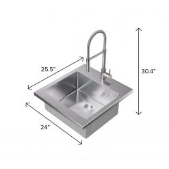 NewAge Products 24 In. Standard Sink With Flex Pull Down Faucet