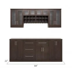 NewAge Products Home Bar Cabinets Home Bar 8 Piece Cabinet Set