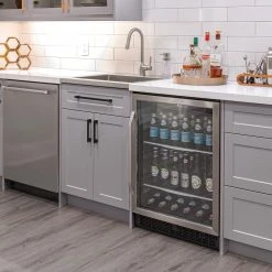 NewAge Products Home Bar 6 Piece Cabinet Set With Single Drawer Cabinets And Shelves - 24 Inch