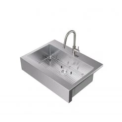 NewAge Products 36 In. Farmhouse Sink With Classic Pull Down Faucet