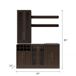 NewAge Products Home Wet Bar 7 Piece Cabinet Set - 21 Inch Home Bar Cabinets