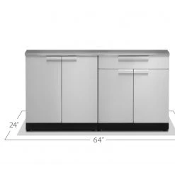 NewAge Products Outdoor Kitchen Stainless Steel 2 Piece Cabinet Set