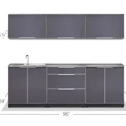 NewAge Products Outdoor Kitchen Aluminum 6 Piece Cabinet Set