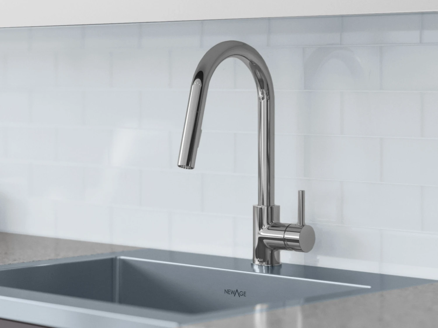 NewAge Products 36 In. Farmhouse Sink With Classic Pull Down Faucet 4 NewAge Products 36 In. Farmhouse Sink With Classic Pull Down Faucet