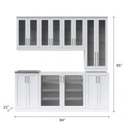 NewAge Products Home Wet Bar 8 Piece Cabinet Set - 21 Inch