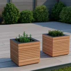 NewAge Products Rhodes Square Planter (Set Of 2) Planter Boxes