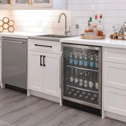 NewAge Products Home Bar Cabinets Home Bar 4 Piece Cabinet Set With Glass Door And Single Drawer Cabinets - 24 Inch