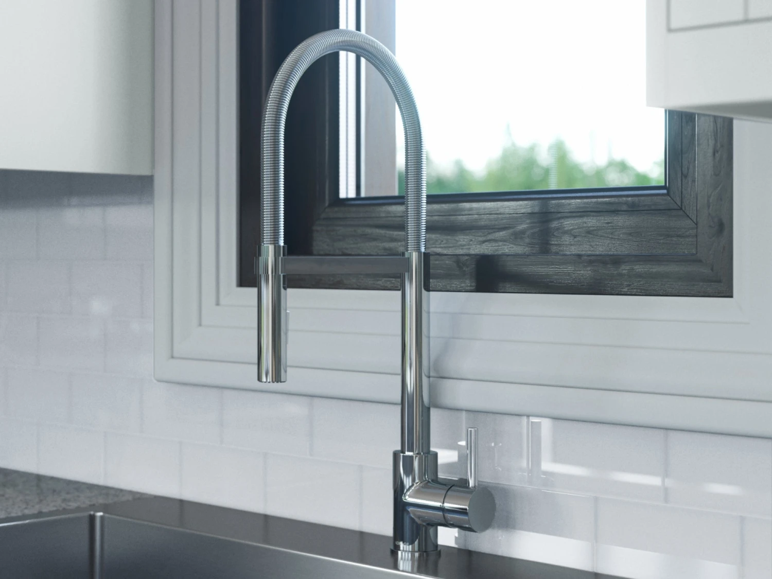 NewAge Products 30.35 In. Undermount Double Bowl Stainless Steel Sink With Flex Pull Down Faucet 12 NewAge Products 30.35 In. Undermount Double Bowl Stainless Steel Sink With Flex Pull Down Faucet