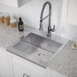 NewAge Products 24 In. Standard Sink With Coiled Pull Down Faucet Shop Kitchen Sets 26 NewAge Products 24 In. Standard Sink With Coiled Pull Down Faucet Shop Kitchen Sets