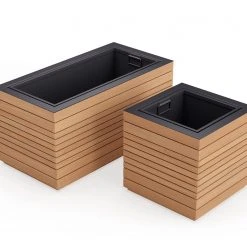 NewAge Products Rhodes Square Planter & Rectangular Planter (Set Of 2)