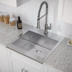 NewAge Products 24 In. Standard Sink With Coiled Pull Down Faucet Shop Kitchen Sets 18 NewAge Products 24 In. Standard Sink With Coiled Pull Down Faucet Shop Kitchen Sets