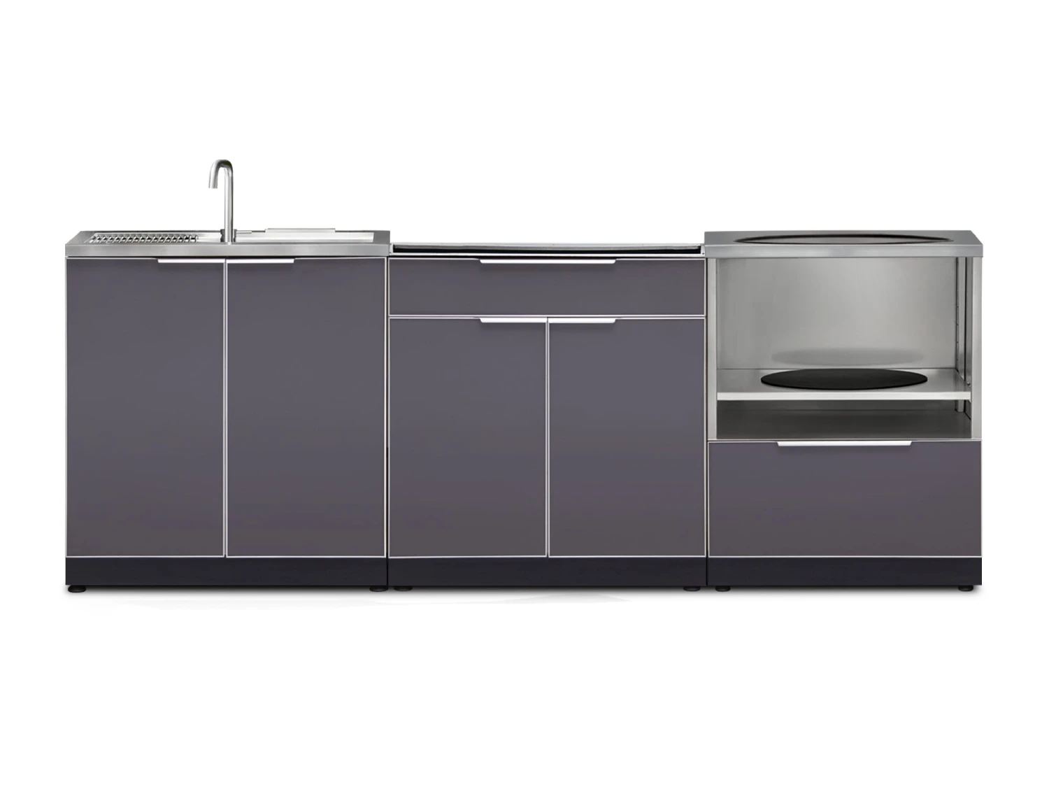 NewAge Products Outdoor Kitchen Aluminum 3 Piece Cabinet Set 1 NewAge Products Outdoor Kitchen Aluminum 3 Piece Cabinet Set