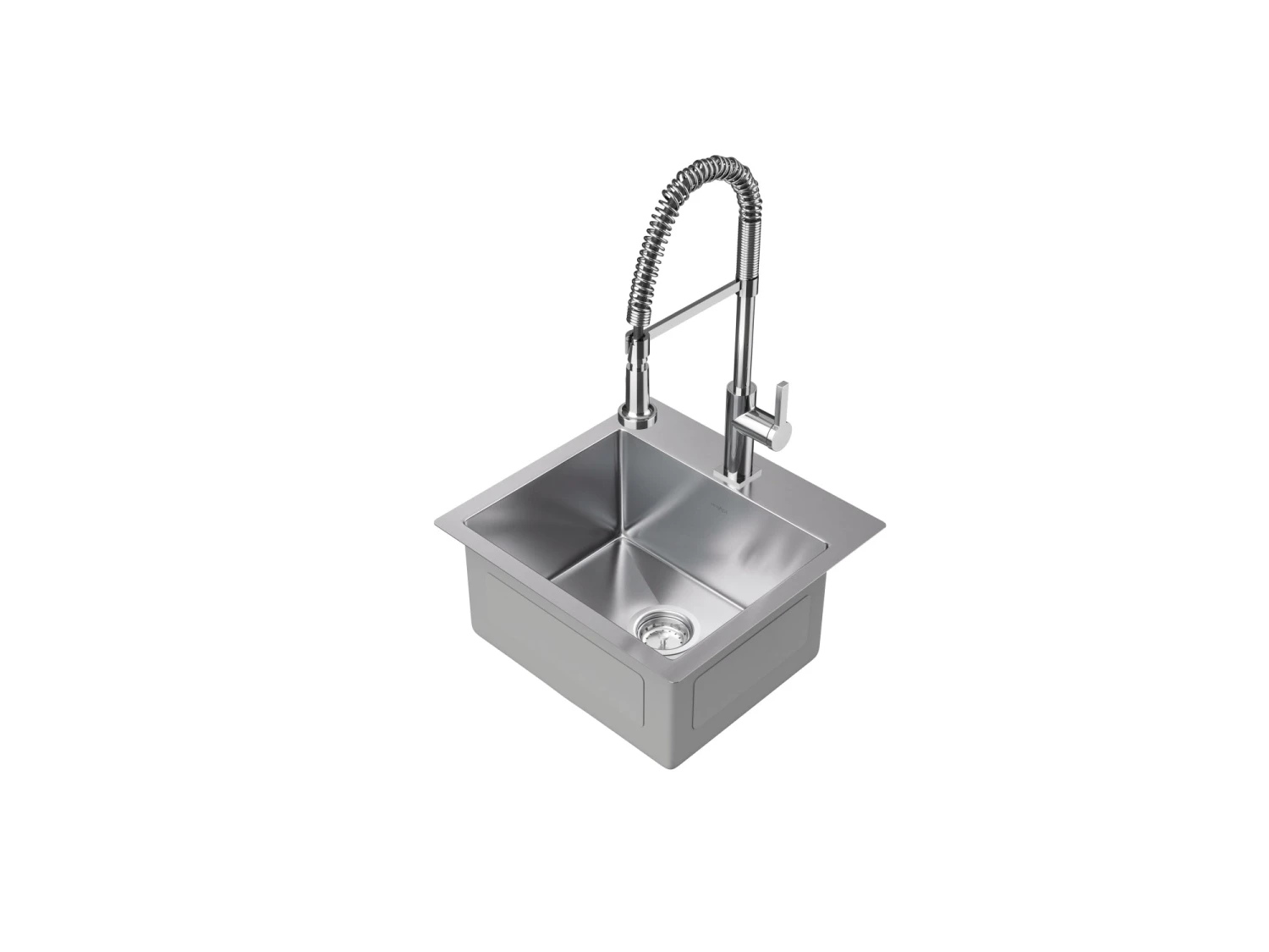 NewAge Products 19 In. Overmount Single Bowl Stainless Steel Sink With Coiled Pull Down Faucet Shop Kitchen Sets 9 NewAge Products 19 In. Overmount Single Bowl Stainless Steel Sink With Coiled Pull Down Faucet Shop Kitchen Sets