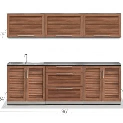NewAge Products Outdoor Kitchen Stainless Steel 6 Piece Cabinet Set