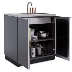 NewAge Products Outdoor Kitchen Aluminum Sink Cabinet - Slate Gray