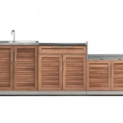 NewAge Products Outdoor Kitchen Stainless Steel 3 Piece Cabinet Set