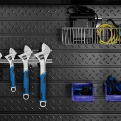 None Pro Series Diamond Plate Slatwall Backsplash Garage Storage