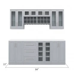 NewAge Products Home Bar 8 Piece Cabinet Set Home Bar Cabinets