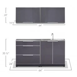 NewAge Products Outdoor Kitchen Aluminum 4 Piece Cabinet Set 16 NewAge Products Outdoor Kitchen Aluminum 4 Piece Cabinet Set
