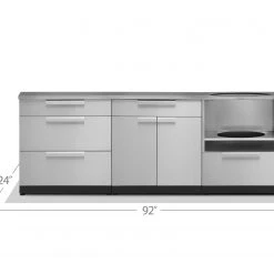 NewAge Products Outdoor Kitchen Stainless Steel 3 Piece Cabinet Set