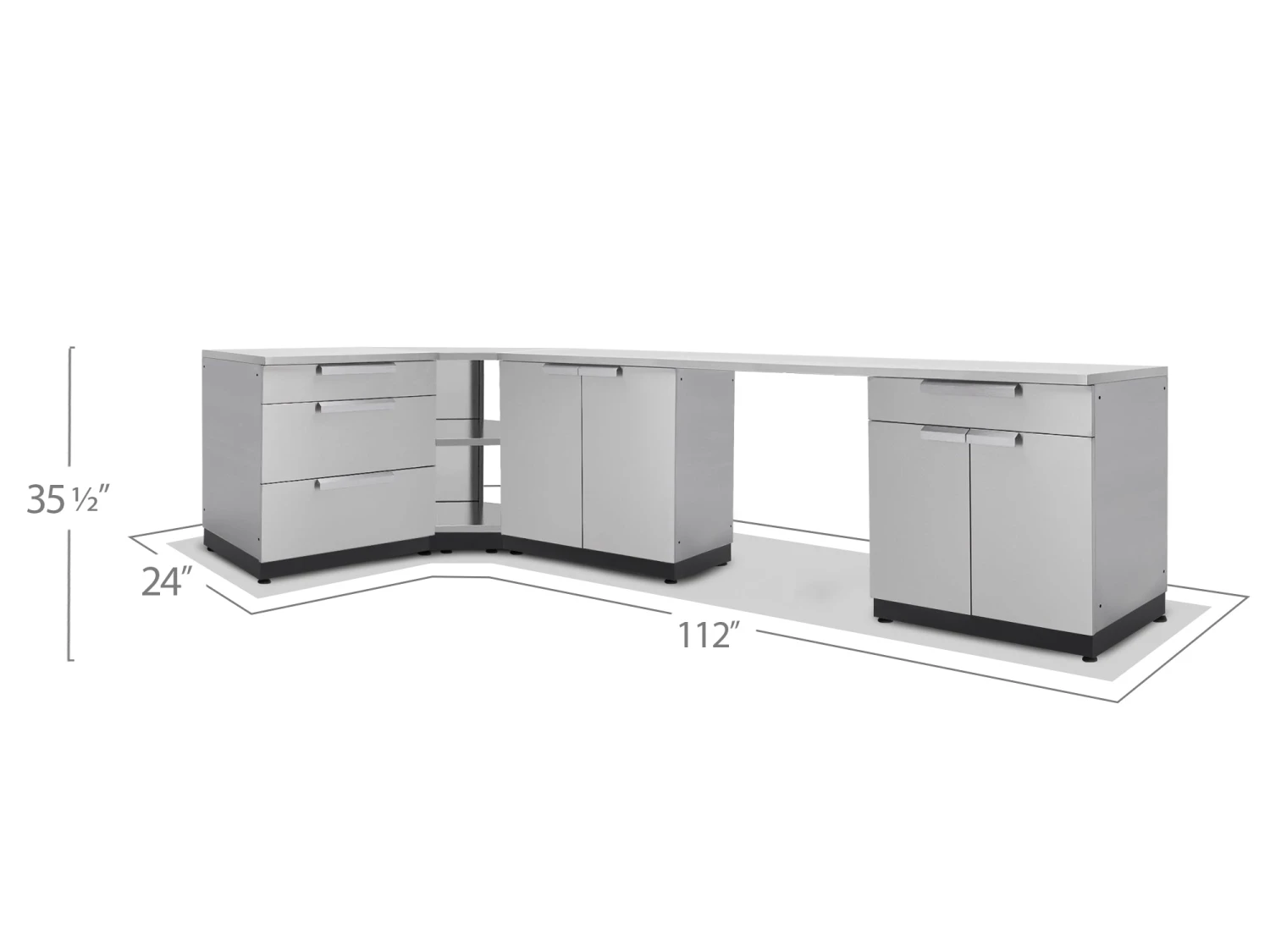 NewAge Products Outdoor Kitchen Stainless Steel 4 Piece Cabinet Set 4 NewAge Products Outdoor Kitchen Stainless Steel 4 Piece Cabinet Set