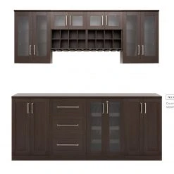 NewAge Products Home Bar 8 Piece Cabinet Set Home Bar Cabinets