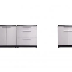 NewAge Products Outdoor Kitchen Stainless Steel 3 Piece Cabinet Set