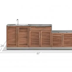 NewAge Products Outdoor Kitchen Stainless Steel 3 Piece Cabinet Set
