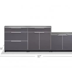 NewAge Products Outdoor Kitchen Aluminum 3 Piece Cabinet Set