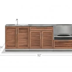 NewAge Products Outdoor Kitchen Stainless Steel 3 Piece Cabinet Set