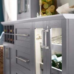 NewAge Products Home Bar Gray 9 Piece Cabinet Set - 21 Inch