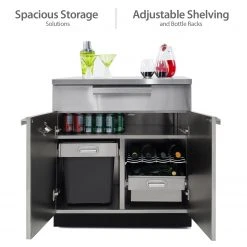 NewAge Products Outdoor Kitchen Stainless Steel 2 Piece Cabinet Set