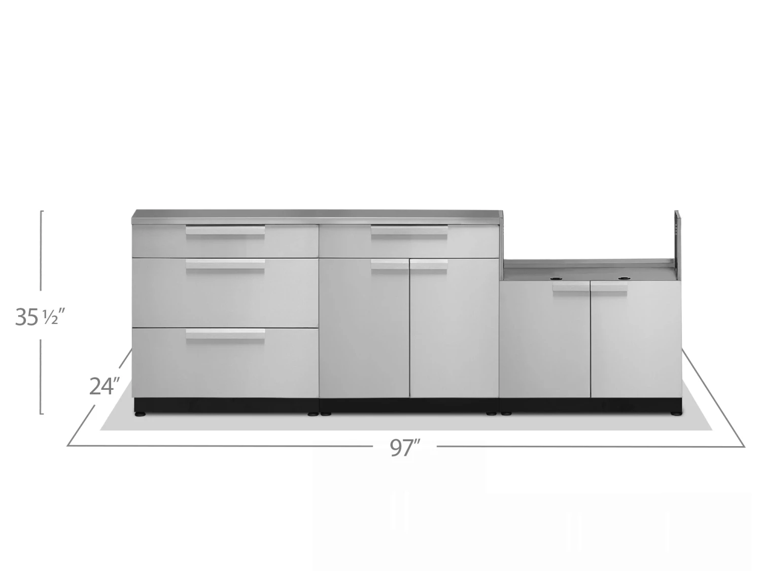 NewAge Products Outdoor Kitchen Stainless Steel 3 Piece Cabinet Set 4 NewAge Products Outdoor Kitchen Stainless Steel 3 Piece Cabinet Set