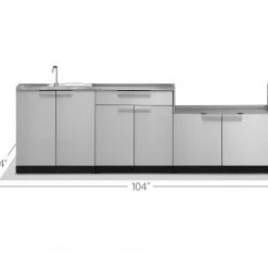 NewAge Products Outdoor Kitchen Stainless Steel 3 Piece Cabinet Set