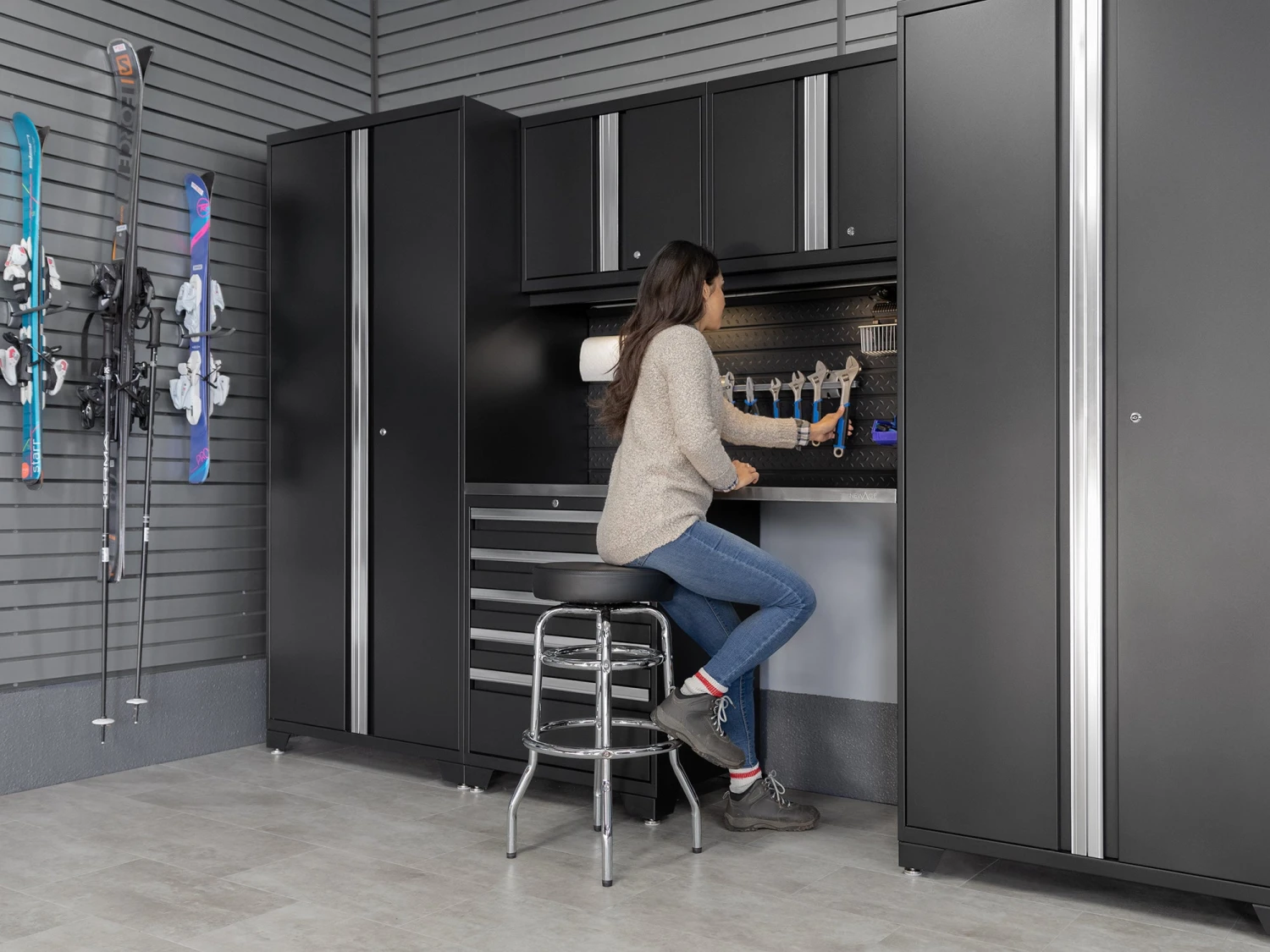 NewAge Products 2 X Pro Series 56 In. Diamond Plate Slatwall Backsplash Wall Organization 11 NewAge Products 2 X Pro Series 56 In. Diamond Plate Slatwall Backsplash Wall Organization