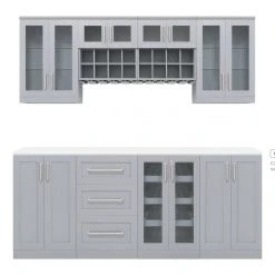 NewAge Products Home Bar 8 Piece Cabinet Set Home Bar Cabinets