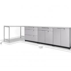 NewAge Products Outdoor Kitchen Stainless Steel 4 Piece Cabinet Set